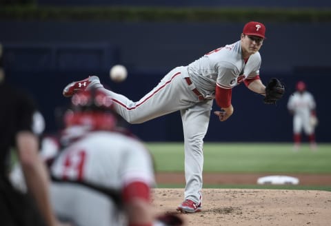 Eickhoff needs a bounce-back campaign for the Phillies to play .500 ball. Photo by Denis Poroy/Getty Images.