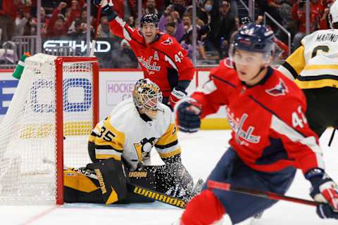 Tom Wilson, Martin Fehervary, Washington Capitals Mandatory Credit: Geoff Burke-USA TODAY Sports