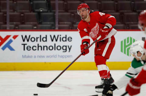 Luke Glendening #41, Detroit Red Wings, Mandatory Credit: Raj Mehta-USA TODAY Sports