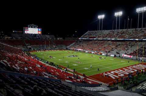 RALEIGH, NC – NOVEMBER 09: Players take the field for an early warm up just prior to an NCAA Football Game between the North Carolina State Wolfpack and the Clemson Tigers on November 9, 2019 at Carter-Finley Stadium in Raleigh, NC. (Photo by John McCreary/Icon Sportswire via Getty Images)