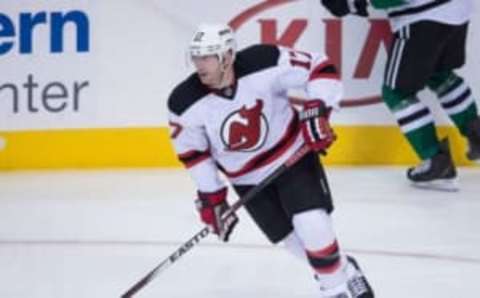 Dec 13, 2014; Dallas, TX, USA; New Jersey Devils right wing Michael Ryder (17) skates against the Dallas Stars during the game at the American Airlines Center. The Stars defeated the Devils 4-3. Mandatory Credit: Jerome Miron-USA TODAY Sports