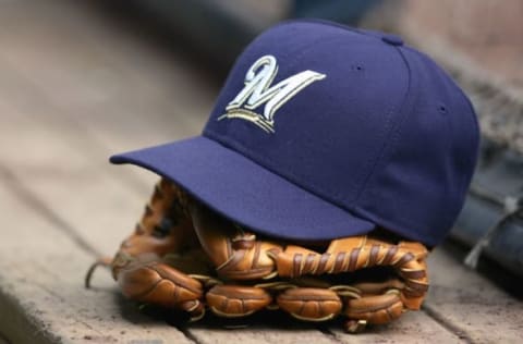 MILWAUKEE – MAY 9: A general view of the Milwaukee Brewers hat and glove taken before the game against the Washington Nationals on May 9, 2007 at Miller Park in Milwaukee, Wisconsin. The Brewers defeated the Nationals 3-1. (Photo by Jonathan Daniel/Getty Images)