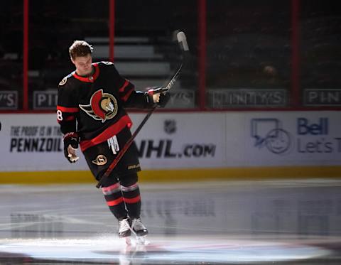 Tim Stützle #18 of the Ottawa Senators. (Photo by Matt Zambonin/Freestyle Photography/Getty Images)