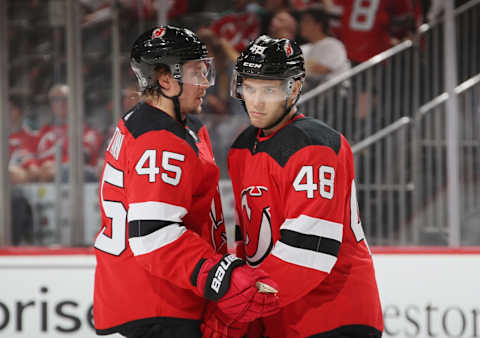 Ty Smith of the New Jersey Devils (Photo by Bruce Bennett/Getty Images)