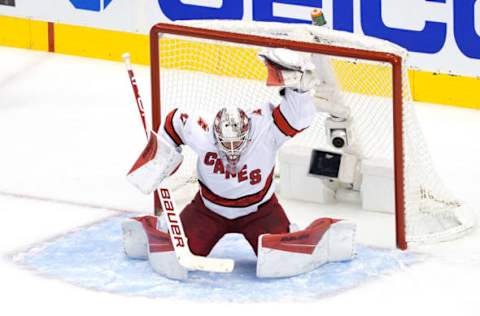 James Reimer #47 of the Carolina Hurricanes  (Photo by Andre Ringuette/Freestyle Photo/Getty Images)