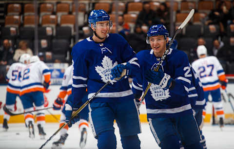 Toronto Maple Leafs – Justin Holl #3 and Travis Dermott #23 (Photo by Mark Blinch/NHLI via Getty Images)