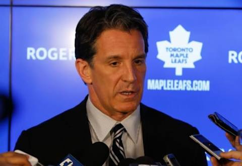 Mar 9, 2016; Toronto, Ontario, CAN; Toronto Maple Leafs president Brendan Shanahan announces that the Leafs will play in an outdoor game called the Centennial Classic on Jan 1, 2017. Toronto defeated New York 4-3 in an overtime shoot out. Mandatory Credit: John E. Sokolowski-USA TODAY Sports