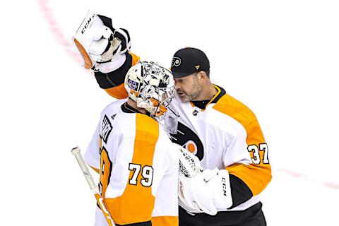 Carter Hart #79 of the Philadelphia Flyers (Photo by Elsa/Getty Images)