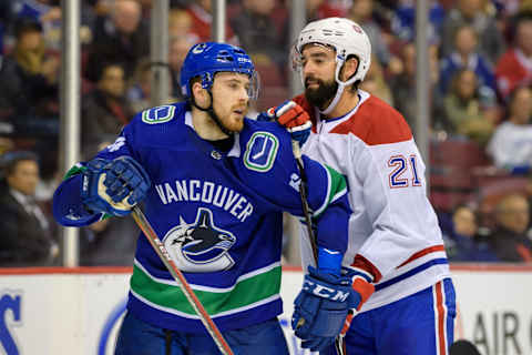 VANCOUVER, BC – NOVEMBER 17: Montreal Canadiens David Schlemko Karl Alzner Jordie Benn (Photo by Derek Cain/Icon Sportswire via Getty Images)