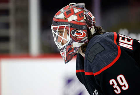 Alex Nedeljkovic #39 of the Carolina Hurricanes. (Photo by Jared C. Tilton/Getty Images)