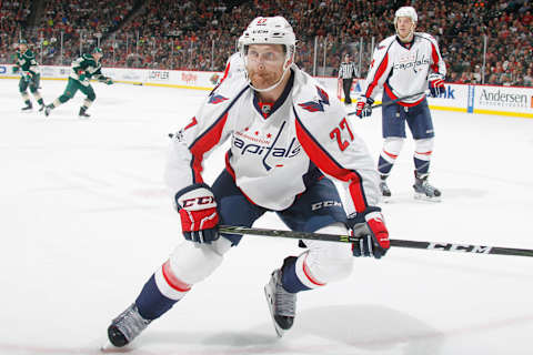 ST. PAUL, MN – MARCH 28: Karl Alzner #27 of the Washington Capitals skates against the Minnesota Wild during the game on March 28, 2017 at the Xcel Energy Center in St. Paul, Minnesota. (Photo by Bruce Kluckhohn/NHLI via Getty Images)