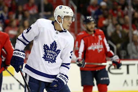 WASHINGTON, DC – OCTOBER 17: Auston Matthews #34 of the Toronto Maple Leafs (Photo by Rob Carr/Getty Images)