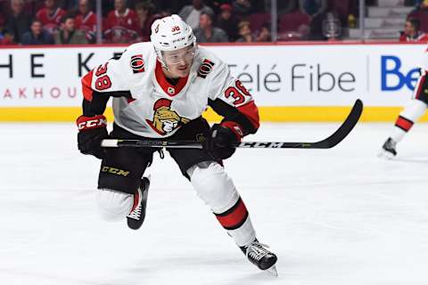 Ottawa Senators left wing Rudolfs Balcers (38) (Photo by David Kirouac/Icon Sportswire via Getty Images)