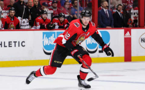 OTTAWA, ON – JANUARY 11: Thomas Chabot #72 of the Ottawa Senators skates against the Montreal Canadiens at Canadian Tire Centre on January 11, 2020 in Ottawa, Ontario, Canada. (Photo by Jana Chytilova/Freestyle Photography/Getty Images)