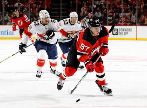 Nikita Gusev #97 of the New Jersey Devils (Photo by Elsa/Getty Images)