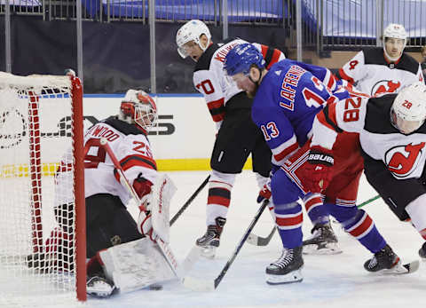 Alexis Lafreniere #13 of the New York Rangers(Photo by Bruce Bennett/Getty Images)