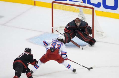 Petr Mrazek #34 of the Carolina Hurricanes (Photo by Andre Ringuette/Freestyle Photo/Getty Images)