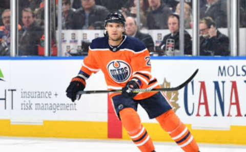 EDMONTON, AB – MARCH 14: Andrej Sekera #2 of the Edmonton Oilers skates during the game against the San Jose Sharks on March 14, 2018 at Rogers Place in Edmonton, Alberta, Canada. (Photo by Andy Devlin/NHLI via Getty Images) *** Local Caption *** Andrej Sekera