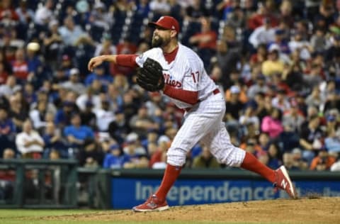 Neshek Confuses Hitters with His Unorthodox Delivery. Photo by John Geliebter – USA TODAY Sports.