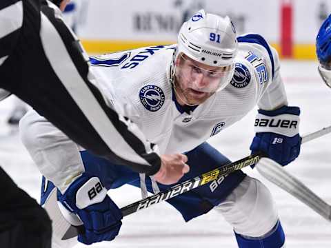 Steven Stamkos #91 of the Tampa Bay Lightning. (Photo by Minas Panagiotakis/Getty Images)