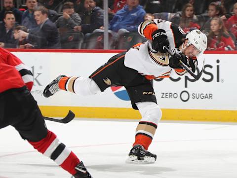 Isac Lundestrom #48 of the Anaheim Ducks (Photo by Bruce Bennett/Getty Images)