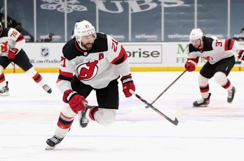 Kyle Palmieri #21 of the New Jersey Devils (Photo by Bruce Bennett/Getty Images)