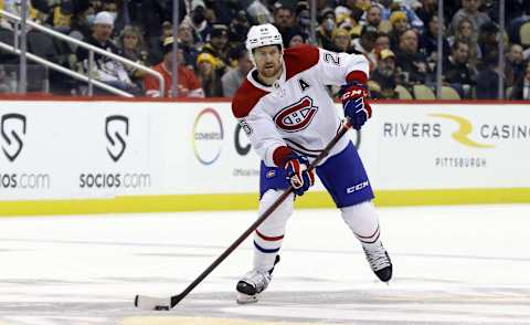 Dec 14, 2021; Pittsburgh, Pennsylvania, USA; Montreal Canadiens defenseman Jeff Petry. Mandatory Credit: Charles LeClaire-USA TODAY Sports