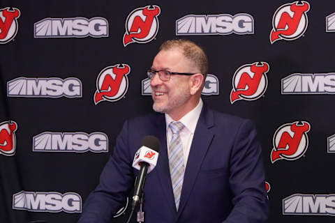 General manager Tom Fitzgerald of the New Jersey Devils. (Photo by Bruce Bennett/Getty Images)