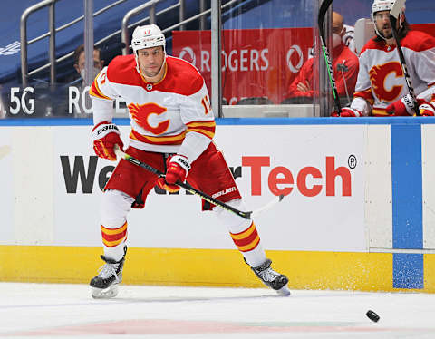 Milan Lucic #17 of the Calgary Flames. (Photo by Claus Andersen/Getty Images)