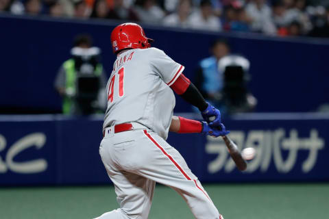 If the Phillies add a left-handed bat with power, they will move Santana. Photo by Kiyoshi Ota/Getty Images.