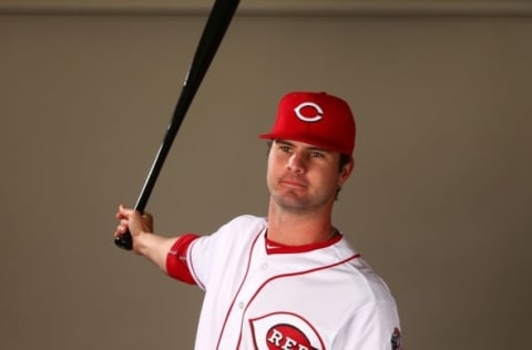 Feb 24, 2016; Goodyear, AZ, USA; Cincinnati Reds outfielder Jesse Winker poses for a portrait during media day at the Reds training facility at Goodyear Ballpark. Mandatory Credit: Mark J. Rebilas-USA TODAY Sports