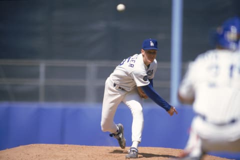 Orel Hershiser of the 1988 Los Angeles Dodgers. (Photo by Bernstein Associates/Getty Images)