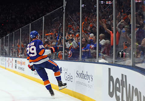 Brock Nelson #29 of the New York Islanders. (Photo by Bruce Bennett/Getty Images)