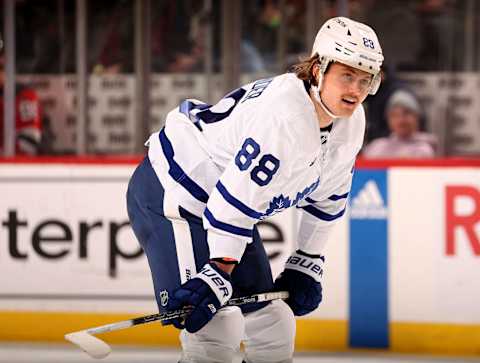 William Nylander #88 of the Toronto Maple Leafs. (Photo by Elsa/Getty Images)