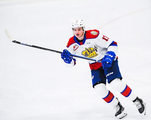 Carson Latimer #17 of the Edmonton Oil Kings  (Photo by Derek Leung/Getty Images)