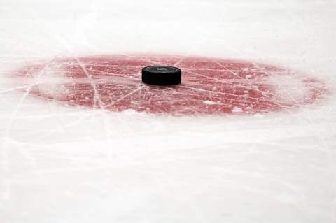 Sep 29, 2014; Dallas, TX, USA; A view of the puck and face off circle during the game between the Dallas Stars and the Florida Panthers at the American Airlines Center. The Stars defeated the Panthers 5-4. Mandatory Credit: Jerome Miron-USA TODAY Sports