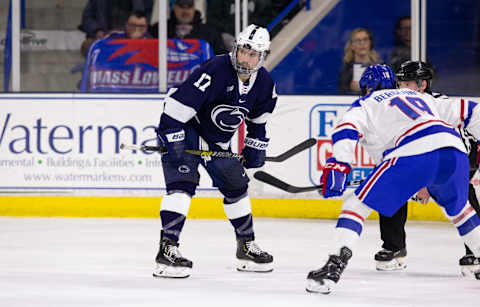 Evan Barratt #17 of the Penn State Nittany Lions. (Photo by Richard T Gagnon/Getty Images)