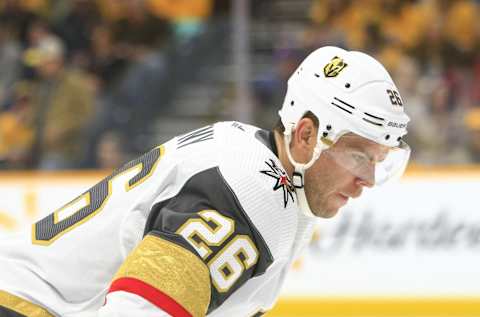 NASHVILLE, TN – FEBRUARY 01: Vegas Golden Knights center Paul Stastny (26) is shown during the NHL game between the Nashville Predators and Vegas Golden Knights, held on February 1, 2020, at Bridgestone Arena in Nashville, Tennessee. (Photo by Danny Murphy/Icon Sportswire via Getty Images)