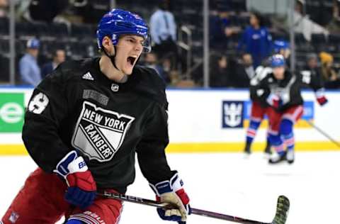 Lias Andersson #28 of the New York Rangers (Photo by Emilee Chinn/Getty Images)