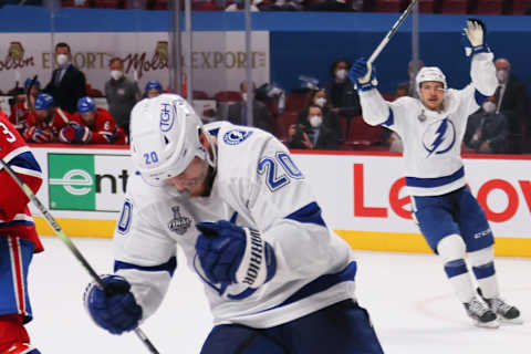 Blake Coleman #20 of the Tampa Bay Lightning. (Photo by Bruce Bennett/Getty Images)