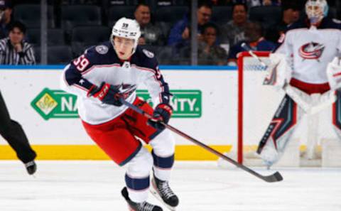 Yegor Chinakhov #59 of the Columbus Blue Jackets (Photo by Bruce Bennett/Getty Images)