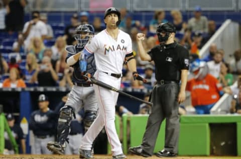 MIAMI, FL – OCTOBER 1: Giancarlo Stanton. (Photo by Joe Skipper/Getty Images)