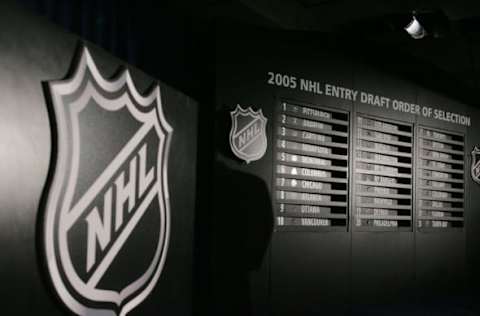 NEW YORK – JULY 22: The results board at the NHL draft lottery held at the Sheraton New York Hotel and Towers on July 22, 2005 in New York City. (Photo by Bruce Benentt/Getty Images for NHLI)