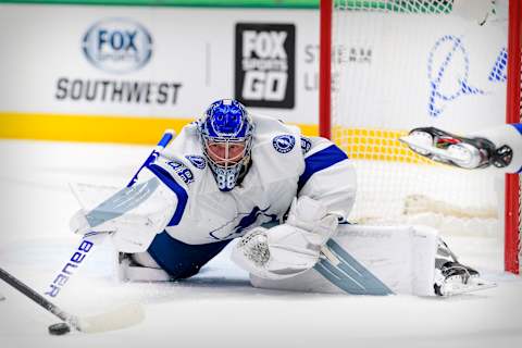 Tampa Bay Lightning goaltender Andrei Vasilevskiy (88). Mandatory Credit: Jerome Miron-USA TODAY Sports