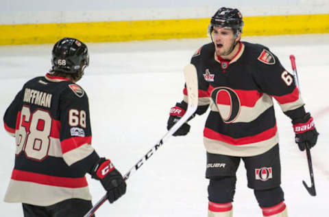 Vegas Golden Knights: Ottawa Senators defenseman Chris Wideman (6) celebrates his game tying goal in the last minute of play in the third period against the Calgary Flames at the Canadian Tire Centre. The Flames defeated the Senators 3-2 in overtime. Mandatory Credit: Marc DesRosiers-USA TODAY Sports