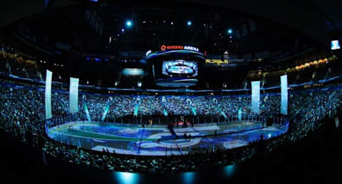 Mar 17, 2015; Vancouver, British Columbia, CAN; View of Rogers Arena before the start of the first period as the Vancouver Canucks host the Philadelphia Flyers at Rogers Arena. The Vancouver Canucks won 4-1. Mandatory Credit: Anne-Marie Sorvin-USA TODAY Sports