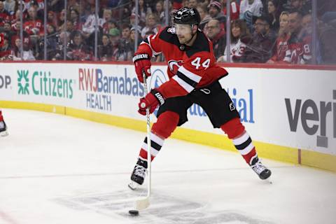 New Jersey Devils left wing Miles Wood (44): Ed Mulholland-USA TODAY Sports