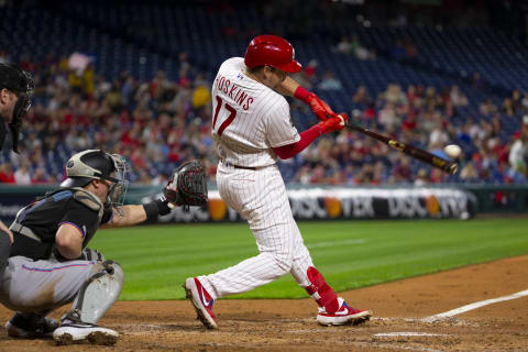 After a dreadful second half, Hoskins bouncing back will solidify the first five or six holes in the lineup. Photo by Mitchell Leff/Getty Images.