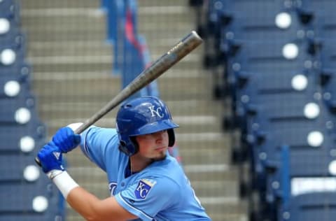 TAMPA, FL – AUGUST 01: Nick Northcut (22) of William Mason HS (OH) at bat during the East Coast Pro Showcase on August 01, 2017, at Steinbrenner Field in Tampa, FL. (Photo by Cliff Welch/Icon Sportswire via Getty Images)