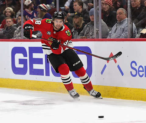 Brandon Hagel #38 of the Chicago Blackhawks (Photo by Jonathan Daniel/Getty Images)